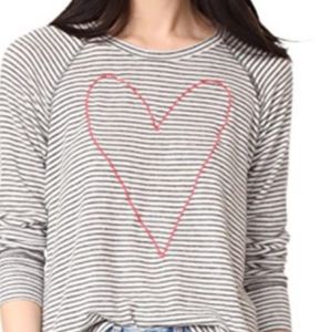 Sundry Heart Outline embroidered Open Side Tee S